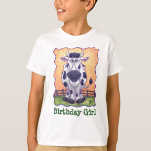 Cute Cow Party Birthday Girl Tee Shirt