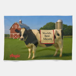 Cute Cow Personlig Kitchen Towel för Mamma Kökshandduk