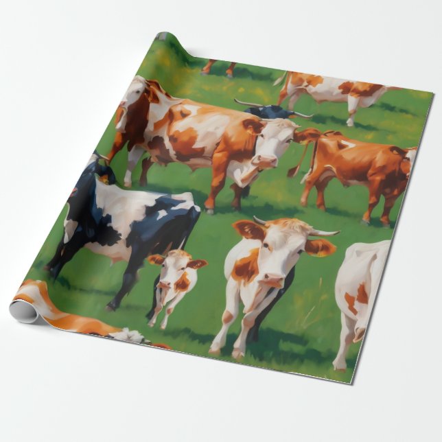 Cute Cow Presentpapper (Utrullad)