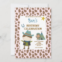 Cute Cow print Cowboy Birthday