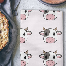Cute Cow Rosa Kitchen Towel Kökshandduk