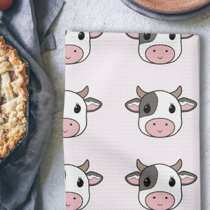 Cute Cow Rosa Kitchen Towel Kökshandduk