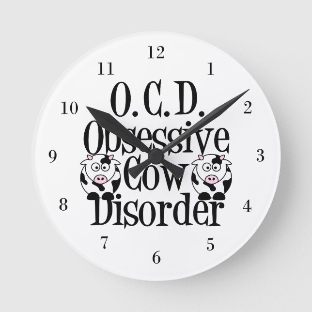 Cute Cow Rund Klocka (Framsida)