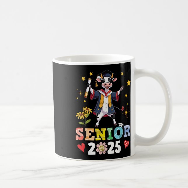 Cute Cow Senior 2025 Studenten School College Uni Kaffemugg (Höger)