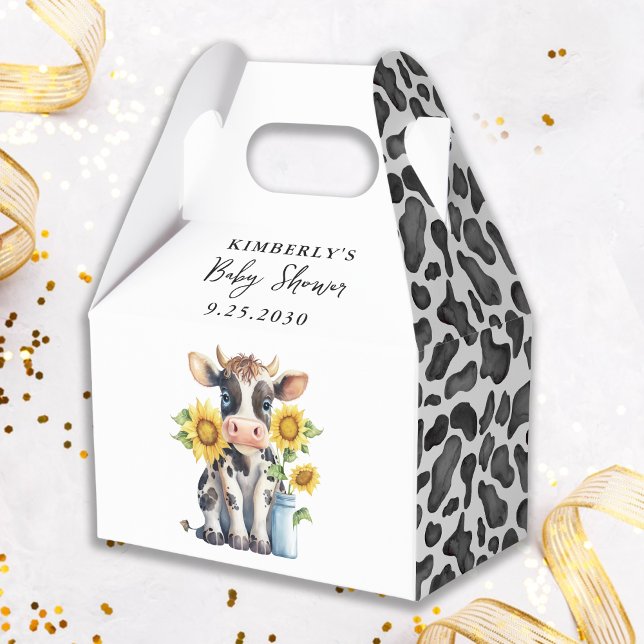 Cute Cow-solblommor Modern enkel babystövel för la Presentaskar (Skapare uppladdad)