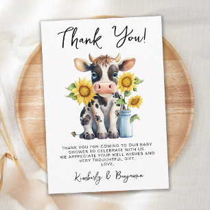 Cute Cow-solblommor Modern enkel babystövel för la Tack Kort