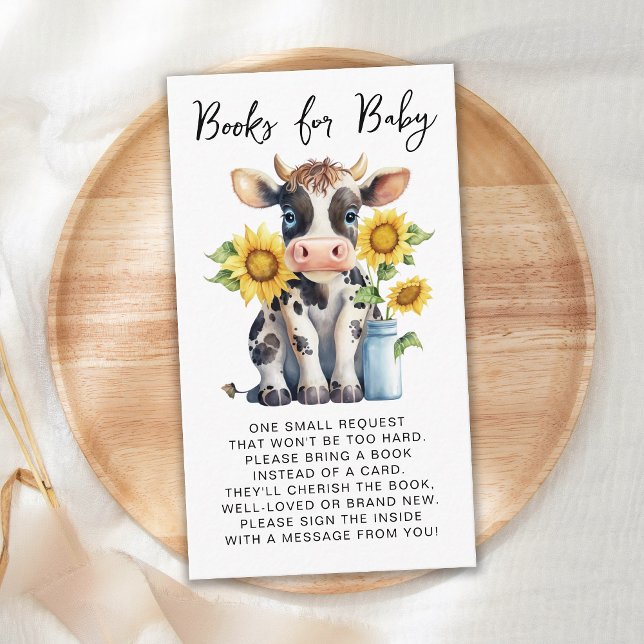Cute Cow-solrosgården Bokar för Baby-babyskor Tilläggskort (Skapare uppladdad)