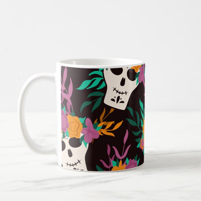 Cute Cow: Vintage Bardisk Mönster Kaffemugg (Vänster)