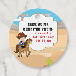 Cute Cowboy 1:a födelsedagen Gåvor Etiketter