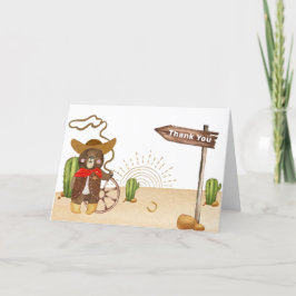 Cute Cowboy Bear Western Rodeo Cactus Baby Shower Tack Kort
