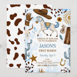 Cute Cowboy Birthday-inbjudan Inbjudningar