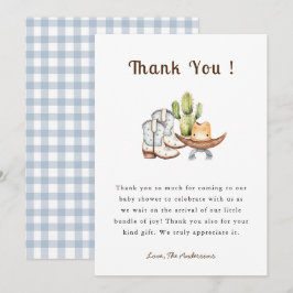 Cute Cowboy Boho Baby-duschen Tack för kortet