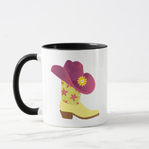 Cute Cowboy Boot & Hat Mugg
