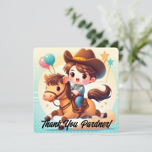 Cute Cowboy & Horse Tack Birthday (Stående Fram)