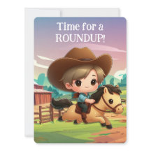 Cute Cowboy Kid på en häst