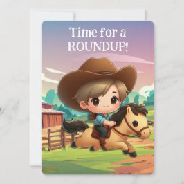 Cute Cowboy Kid på en häst Inbjudningar