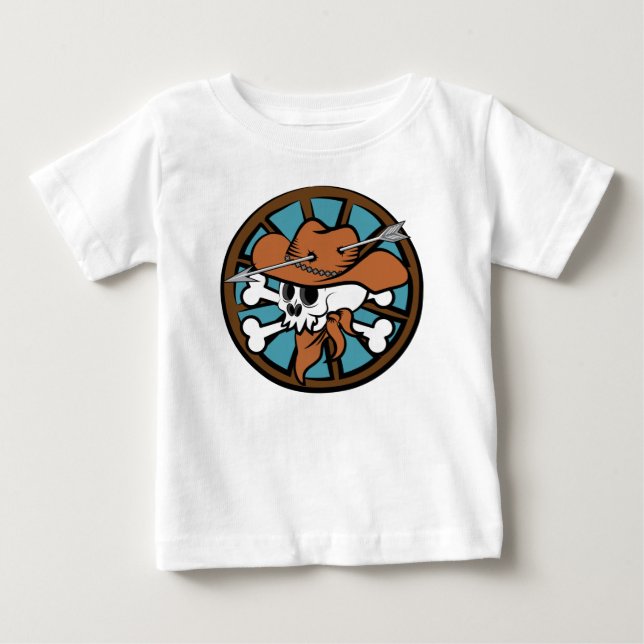 Cute Cowboy Skull och Crossbone T Shirt (Framsida)