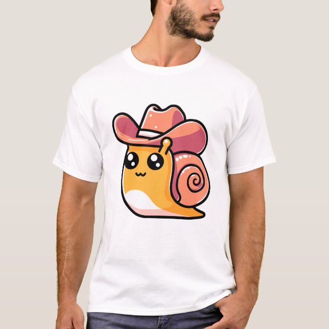 Cute Cowboy Snigel T Shirt (Framsida)