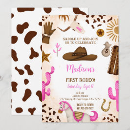 Cute Cowgirl Birthday-inbjudan Inbjudningar