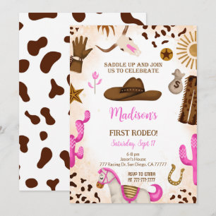 Cute Cowgirl Birthday-inbjudan Inbjudningar