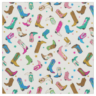 Cute Cowgirl Boot Fabric Tyg