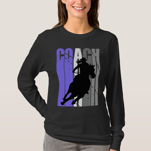 Cute Cowgirl Coach Instructor Cow Girls Rides Hors T Shirt (Framsida)