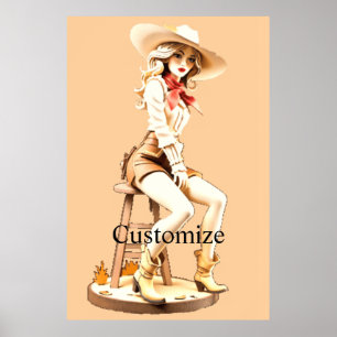 Cute Cowgirl Sitta Thunder_Cove Poster