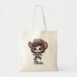Cute, Cowgirl Skeleton, eget namn, Halloween Tygkasse