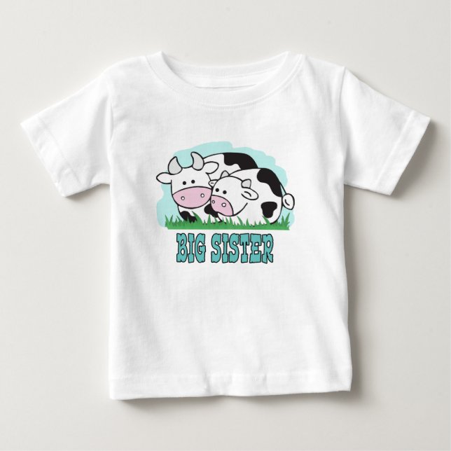 Cute Cows Big Sister T Shirt (Framsida)