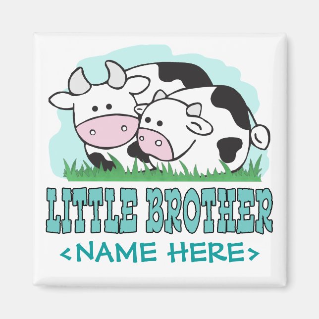Cute Cows Little Brother Magnet (Framsidan)