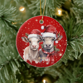Cute Cows - Newborn & Kids Personlig jul Julgransprydnad Keramik