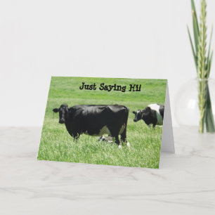 Cute Cows som precis säger Hi Card till Behålla i  Kort