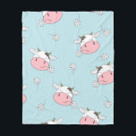 Cute cows sömlös mönster. Vintagens barnsliga rygg Fleecefilt<br><div class="desc">Cute cows sömlös mönster. Vintagens barnsliga bakgrund</div>