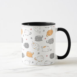 Cute & Cozy Sleepy Cat Dreams Pattern Mugg