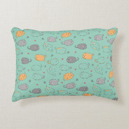 Cute & Cozy Sleepy Cat Dreams Pattern Prydnadskudde