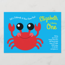 Cute Crab Beach Kids 1:a födelsedagen Party