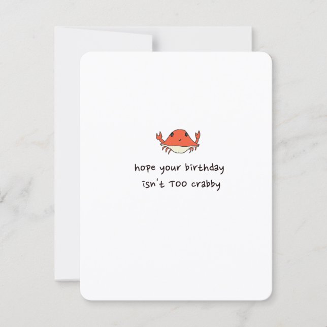 Cute Crab Birthday Card Julkort (Framsida)