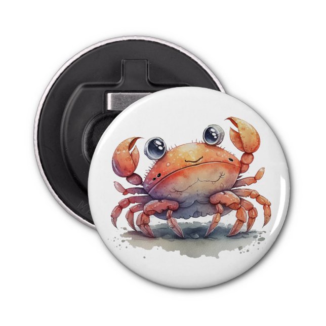 Cute Crab Button Bottenöppnare Flasköppnare (Framsidan)