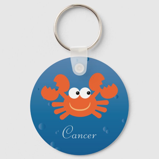 Cute Crab Cancer Zodiac-Anpassningsbar Nyckelring (Framsida)