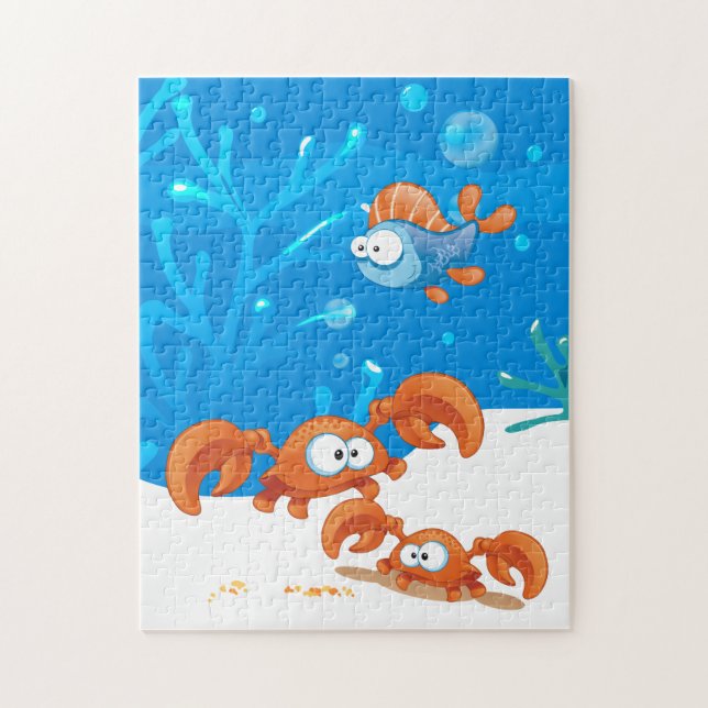 Cute Crab Fish Ocean Puzzle Pussel (Vertikal)