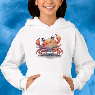 Cute Crab Girl's Pullover Hoodie T Shirt