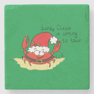 Cute Crab julklapp, jultomten, Helgdag Tecknad Stenunderlägg
