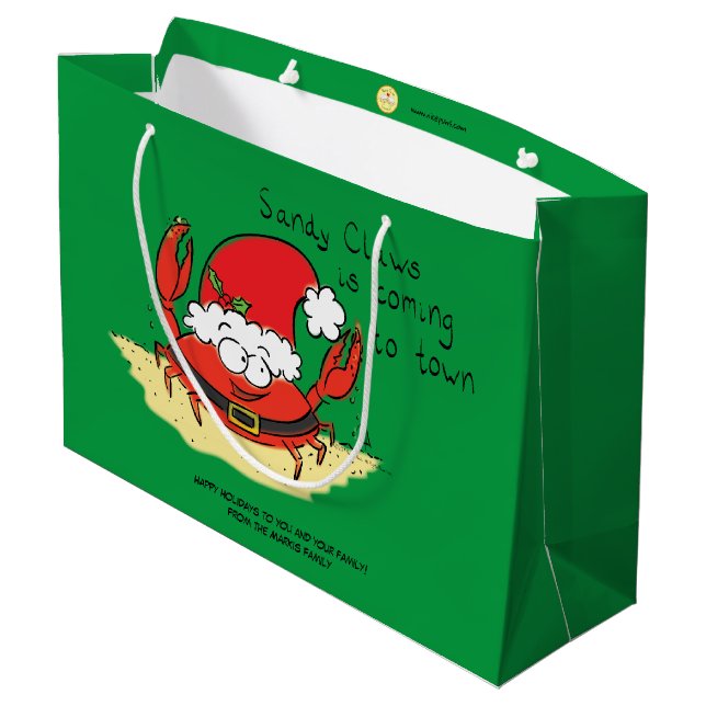 Cute Crab-jultomten, Helgdag-Tecknaden (Baksidan Vinklad)
