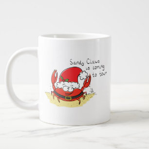 Cute Crab-jultomten, Helgdag-Tecknaden Jumbo Mugg