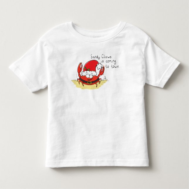 Cute Crab-jultomten, Helgdag-Tecknaden T Shirt (Framsida)