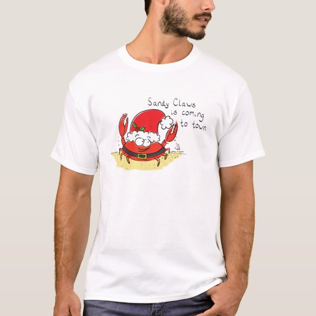 Cute Crab-jultomten, Helgdag-Tecknaden T Shirt (Framsida)