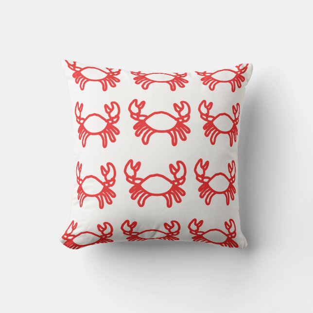 Cute Crab Pattern Kudde (Framsida)