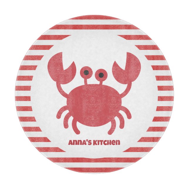 Cute Crab - Red & White Rand Personlig (Framsidan)