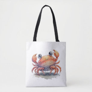 Cute Crab Shoulder Tote Tygkasse