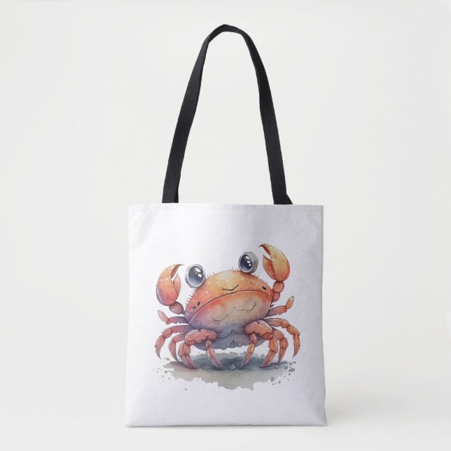 Cute Crab Shoulder Tote Tygkasse (Framsida)